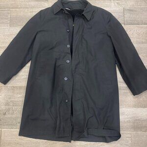 Men’s Guild Crafted by Howard Black Rain Coat / Overcoat – Fleece Lined – Size L